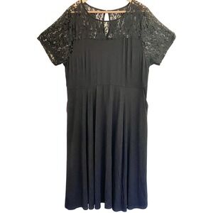 Torrid Women's Plus Size 22-24‎  Super Soft Lace Formal Dress Lace Details Black